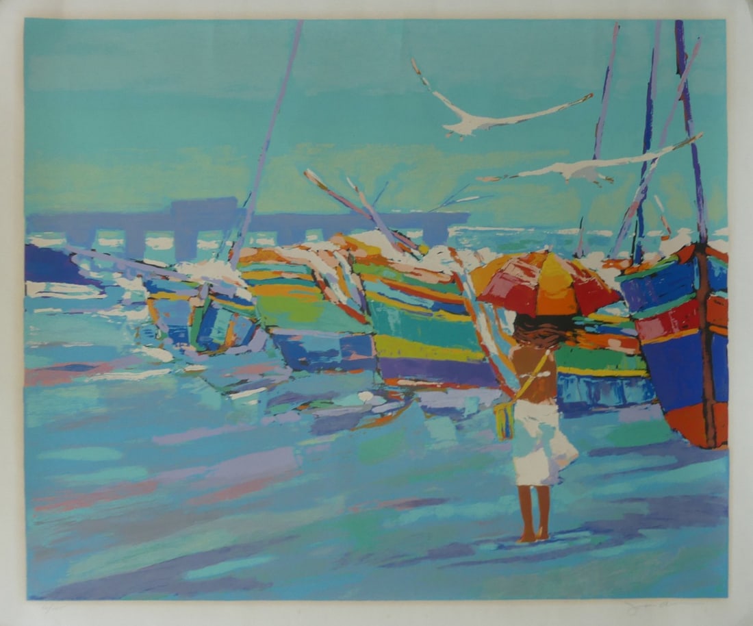 JAMES GROODY 'WOMAN AT DOCK' SERIGRAPH (1 of 10)