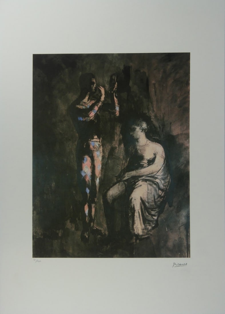 PABLO PICASSO 'HARLEQUIN GRIMANT' LITHOGRAPH (1 of 9)