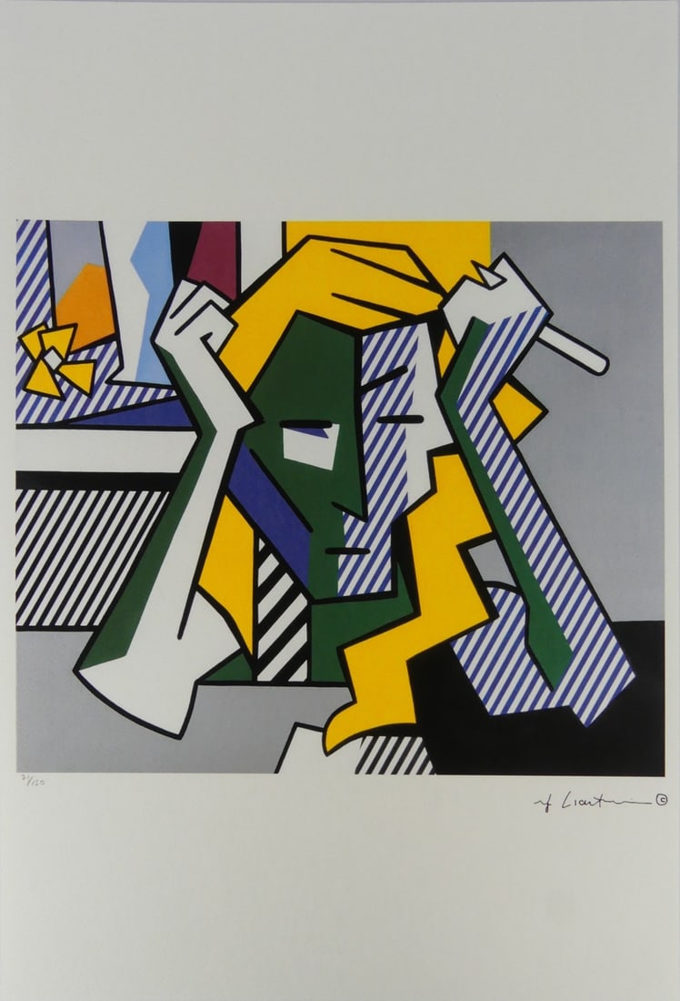 ROY LICHTENSTEIN 'DEEP IN THOUGHT' LITHOGRAPH (1 of 9)