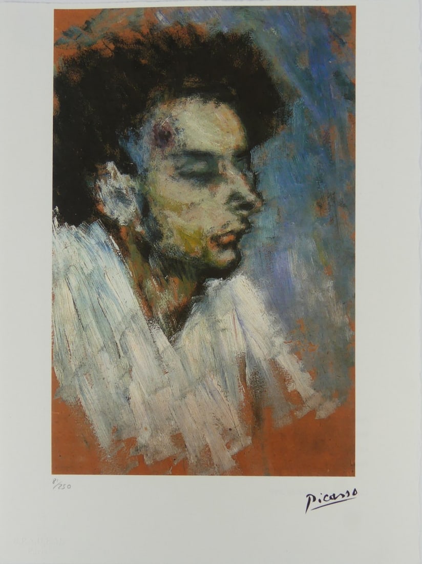 PABLO PICASSO 'THE SUICIDE (CASAGEMAS)' LITHOGRAPH: Pablo Picasso 'The Suicide (Casagemas)' lithograph. Signed in the plate lower right. Numbered in pencil 81/250 and holds blindstamp lower left. Sheet measures 15 1/8" x 11 1/4".