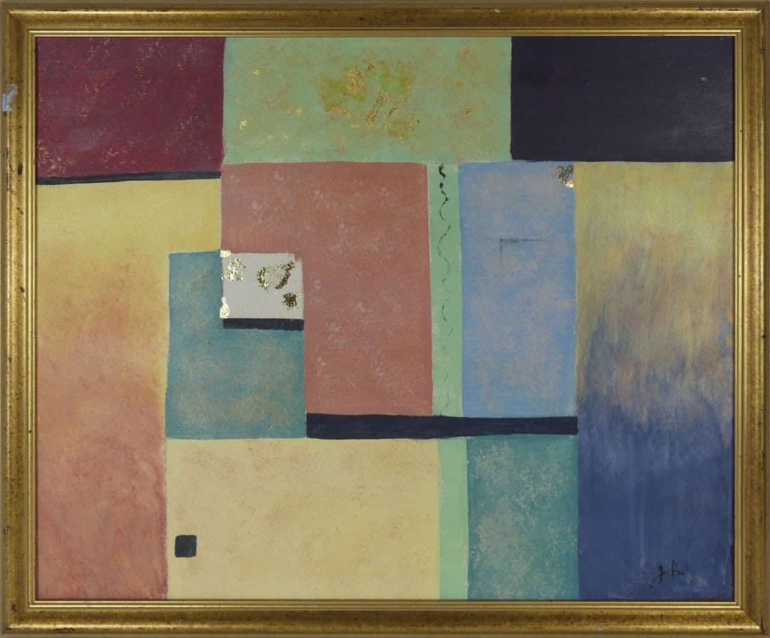 ABSTRACT GEOMETRIC COMPOSITION OIL / CANVAS SIGNED (1 of 7)