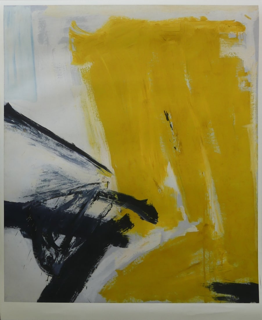 FRANZ KLINE 'ZINC YELLOW' OFFSET LITHOGRAPH: Franz Kline 'Zinc Yellow' offset lithograph. Sheet measures 48" x 39 3/8".