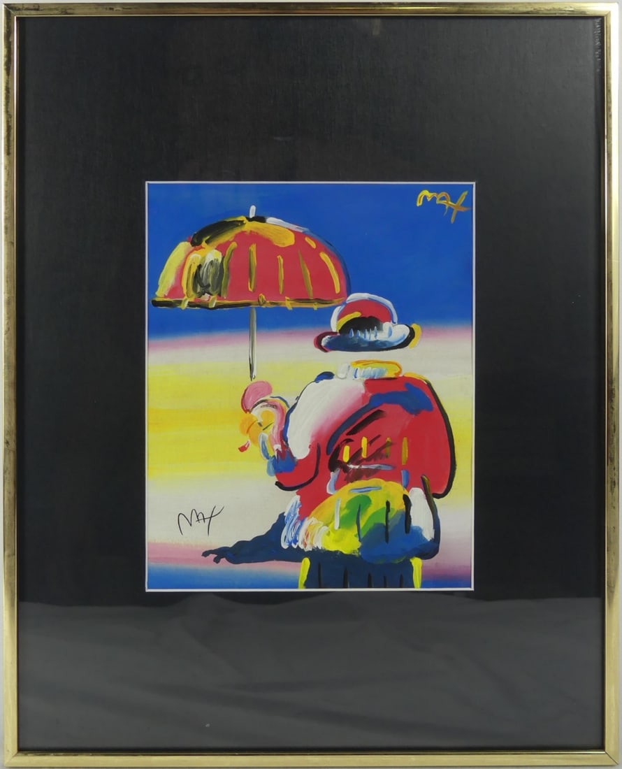 PETER MAX 'UMBRELLA MAN' MIXED MEDIA PAINTING (1 of 8)