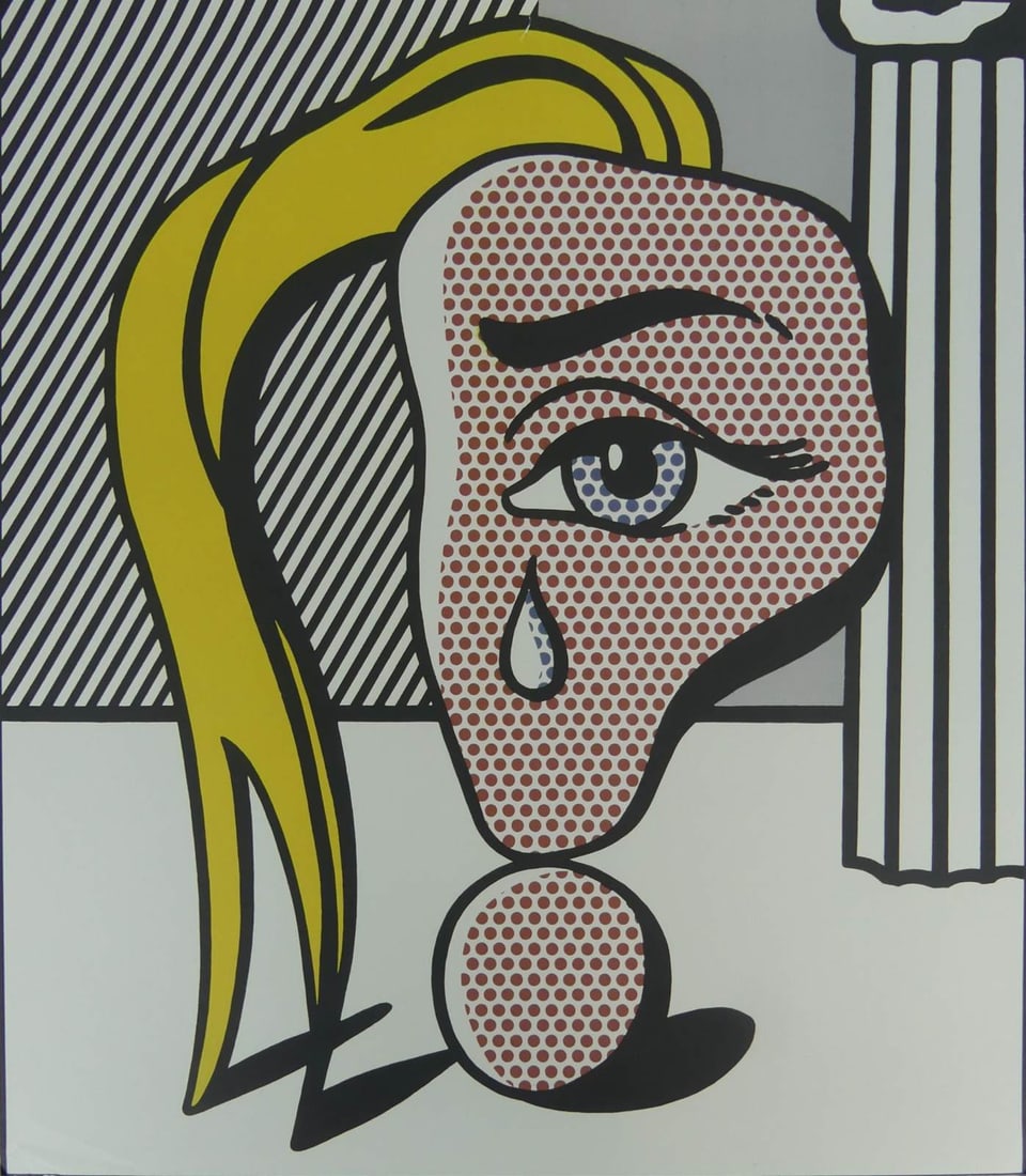 ROY LICHTENSTEIN 'MUCHACHA CON LAGRIMA': Roy Lichtenstein 'Muchacha Con Lagrima III' offset lithograph. Sheet measures 22 3/4" x 20 3/8".