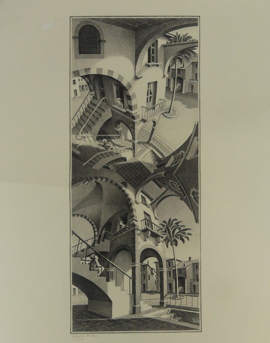 M.C. ESCHER 'UP AND DOWN' LITHOGRAPH (1 of 9)