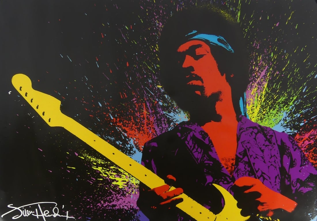 JIMI HENDRIX 'YELLOW GUITAR' POSTER (1 of 7)