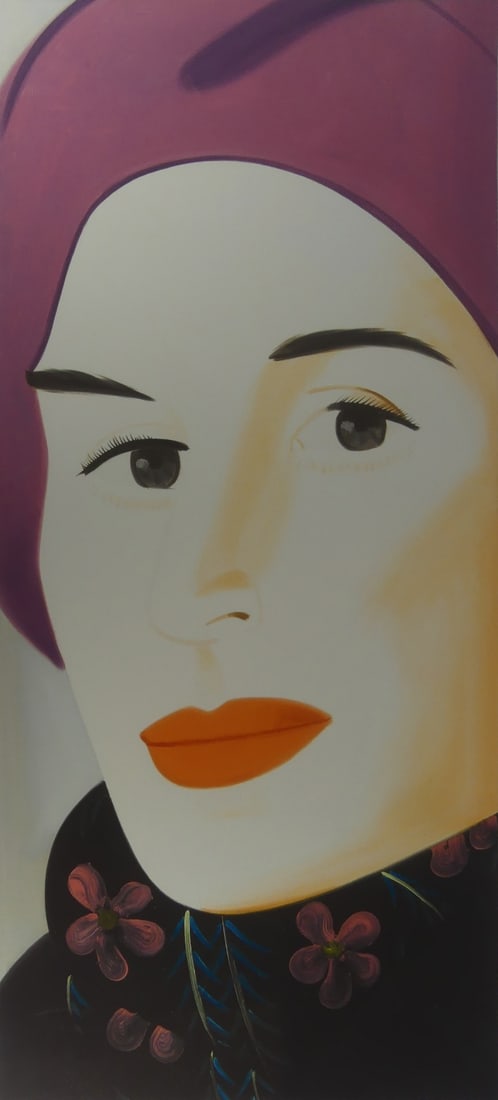 ALEX KATZ 'PURPLE HAT (ADA)' OFFSET LITHOGRAPH: Alex Katz 'Purple Hat (Ada)' offset lithograph. Sheet measures 45 1/2" x 20 3/4".