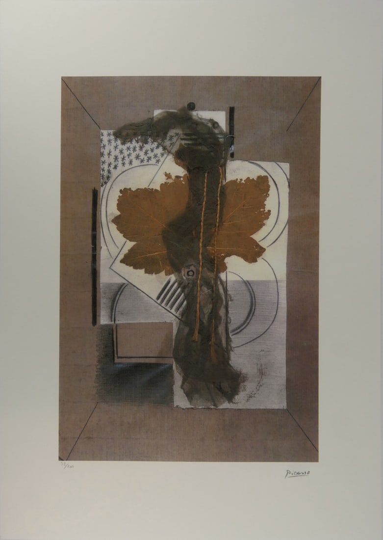 PICASSO 'COLLAGE AVEC FEUILLE' LITHOGRAPH (1 of 9)