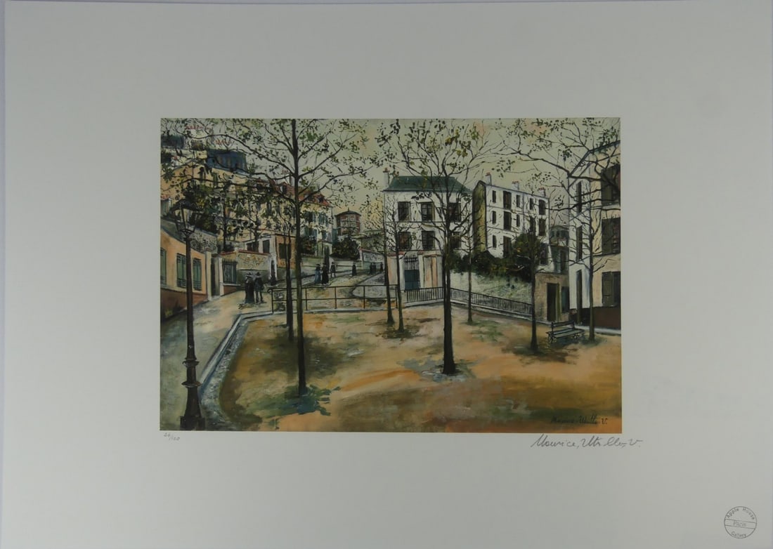 MAURICE UTRILLO 'PLACE RAVIGNAN' LITHOGRAPH (1 of 10)