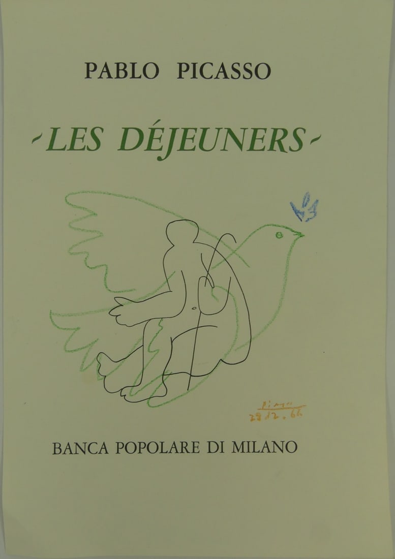 PICASSO CRAYON DRAWING ON BOOK PAGE (1 of 6)