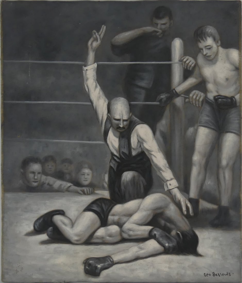 GEORGE BELLOWS OIL PAINTING ON CANVAS (1 of 5)