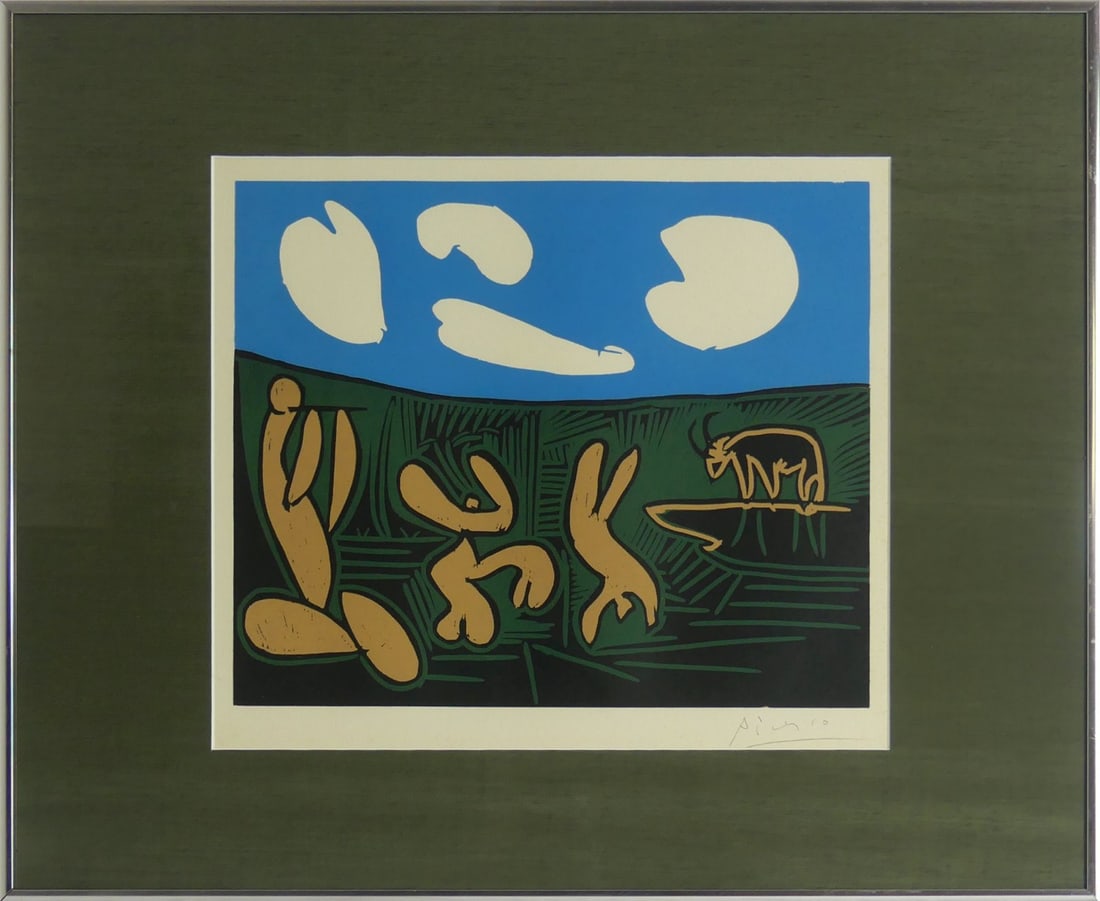 PABLO PICASSO 'BACCHANALE' SIGNED LINOCUT (1 of 5)