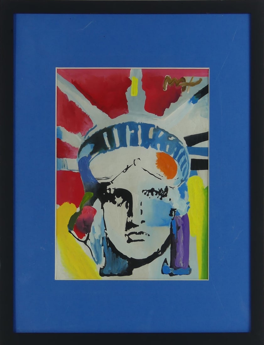 PETER MAX 'LIBERTY LADY' MIXED MEDIA ON PAPER (1 of 7)