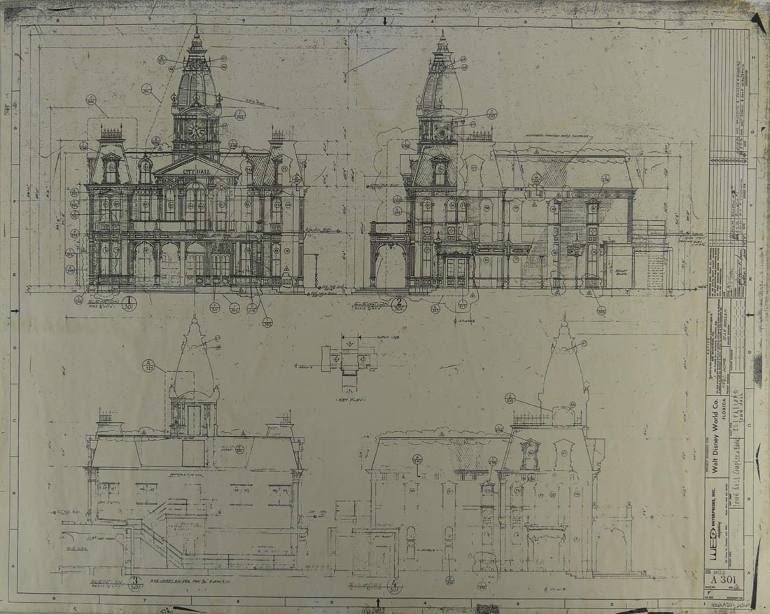 WALT DISNEY WORLD MAIN STREET BLUEPRINT (1 of 5)