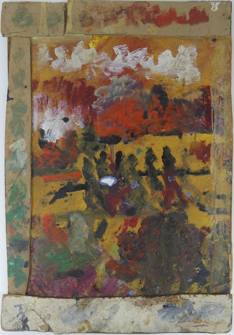 PURVIS YOUNG PAINTING ON CARDBOARD w COA (1 of 6)