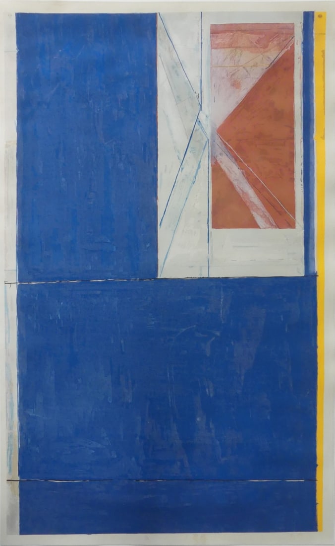 RICHARD DIEBENKORN 'BLUE': Richard Diebenkorn 'Blue' print in colors on wove paper. Sheet measures 42 5/8" x 26 1/4".