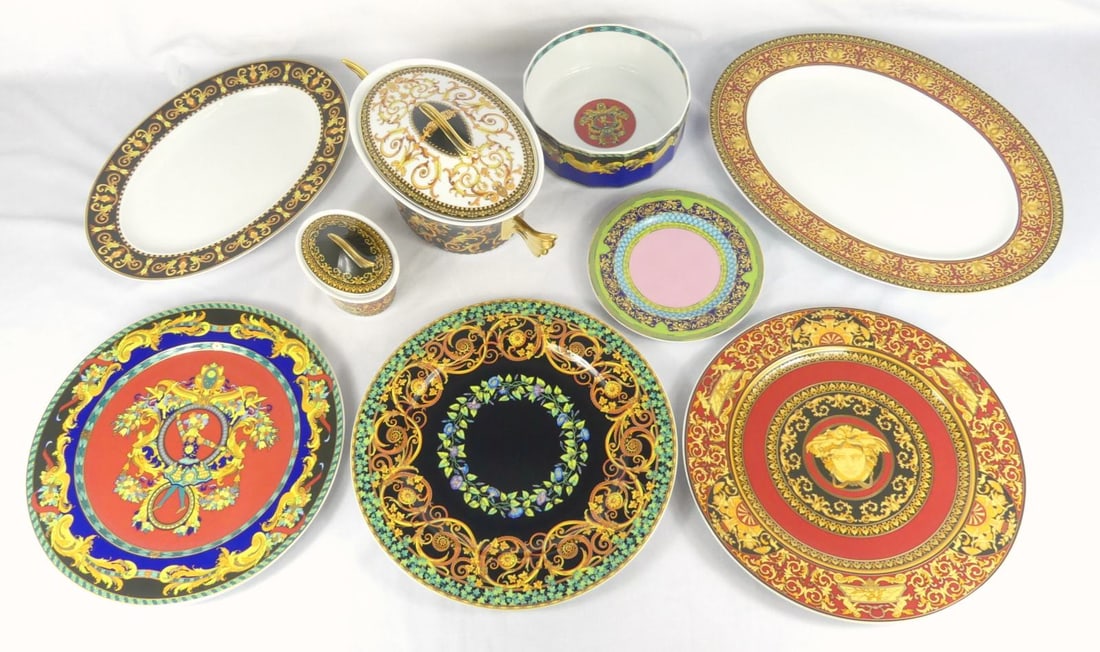 9pc VERSACE ROSENTHAL PORCELAIN ITEMS w BOXES (1 of 8)
