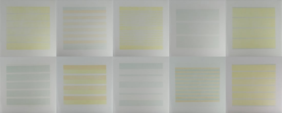 10pc AGNES MARTIN LITHOGRAPHS ON VELLUM (1 of 11)