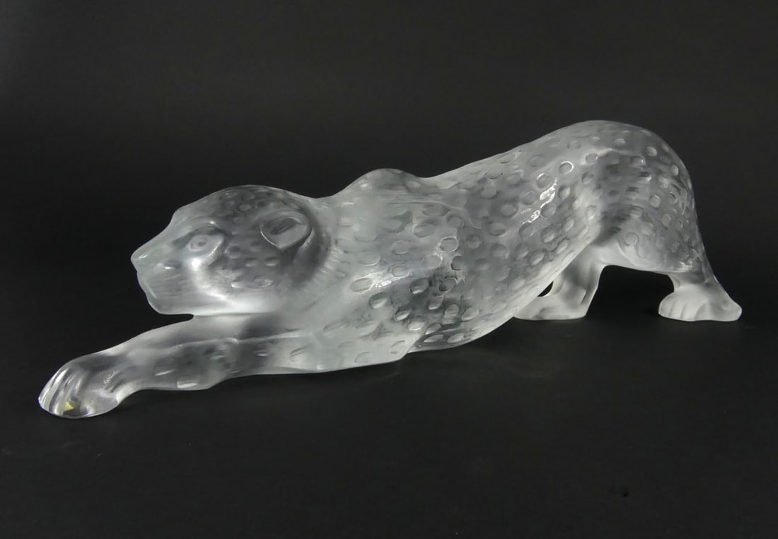 LALIQUE CRYSTAL ZEILA PANTHER SCULPTURE (1 of 8)