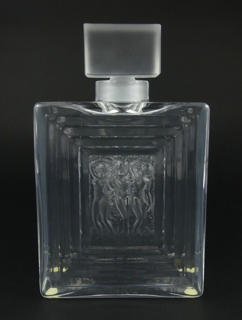 LALIQUE DUNCAN FROSTED CRYSTAL PERFUME BOTTLE (1 of 8)