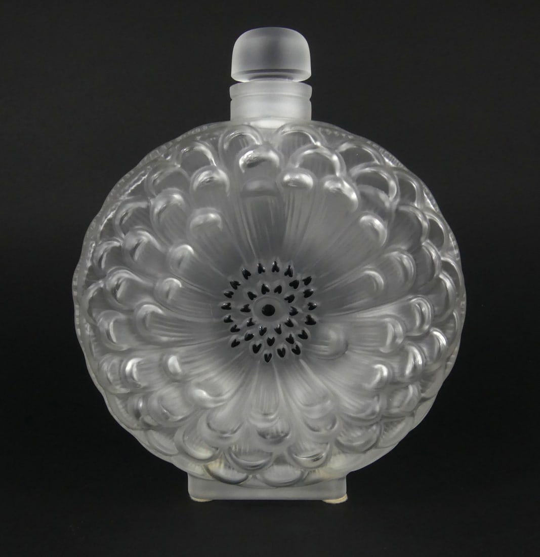 LALIQUE 'DAHLIA' CRYSTAL PERFUME BOTTLE (1 of 8)