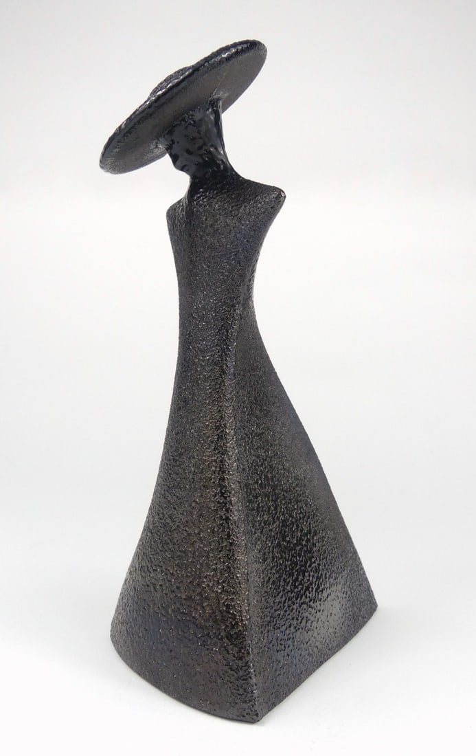 KJELL ENGMAN 'CATWALK - MADAME' GLASS SCULPTURE: Kjell Engman for Kosta Boda 'Madam' black glass sculpture from the Catwalk series. Signed to underside. Measures 7" x 4 1/4" x 3".