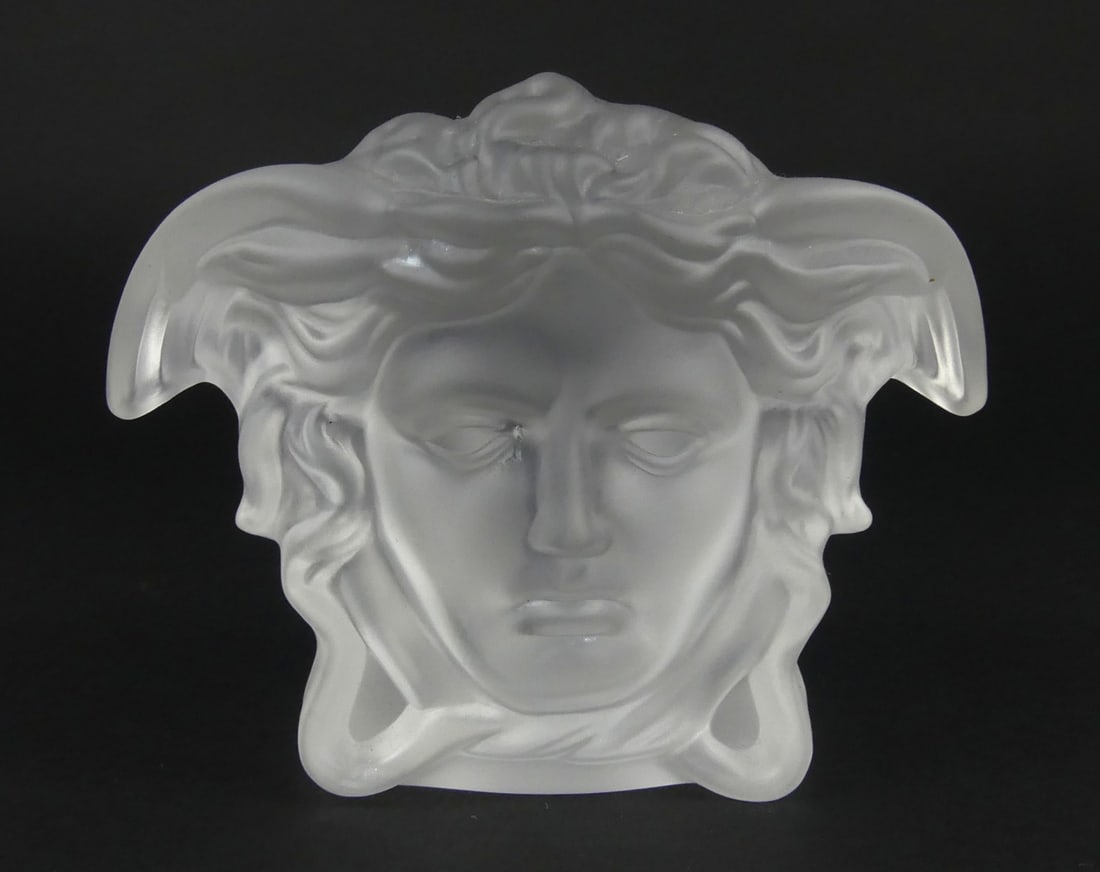 ROSENTHAL VERSACE FROSTED GLASS MEDUSA PAPERWEIGHT (1 of 7)