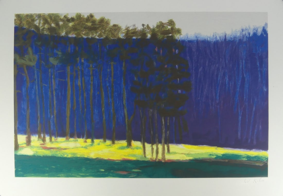 WOLF KAHN 'DARK PINES' SIGNED PRINT (1 of 6)