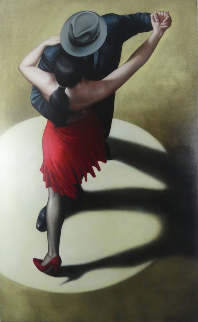 JORGE BOTERO LUJAN 'THE SHADOW' OIL ON CANVAS (1 of 8)