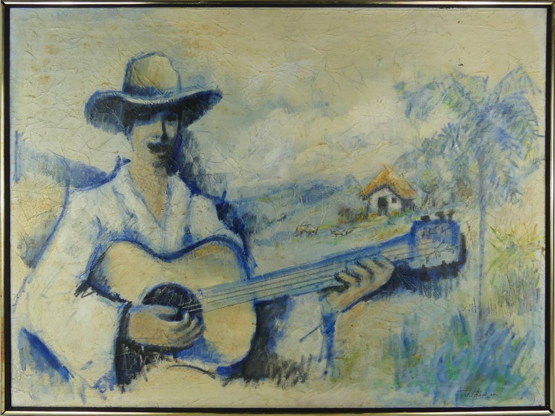 JUAN PLUTARCO ANDUJAR 'EL GUITARRISTA' OIL /CANVAS (1 of 7)