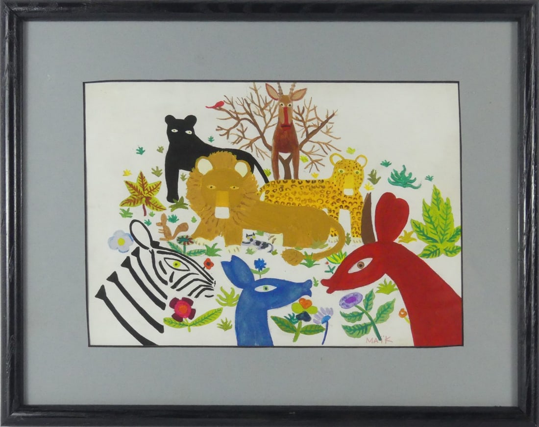 MAIK 'JUNGLE ANIMALS' GOUACHE ON PAPER (1 of 6)