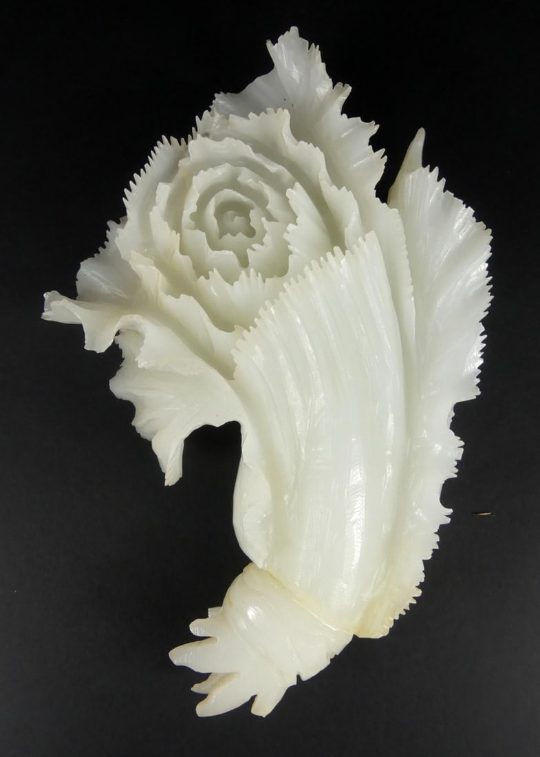 CHINESE CARVED AFGHANISTAN WHITE JADE CABBAGE (1 of 7)