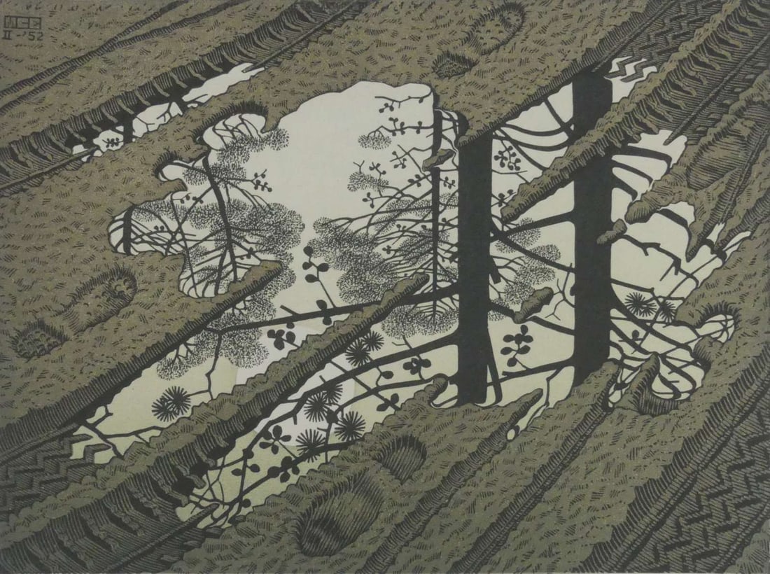 M.C. ESCHER 'PUDDLE' OFFSET LITHOGRAPH - 2
