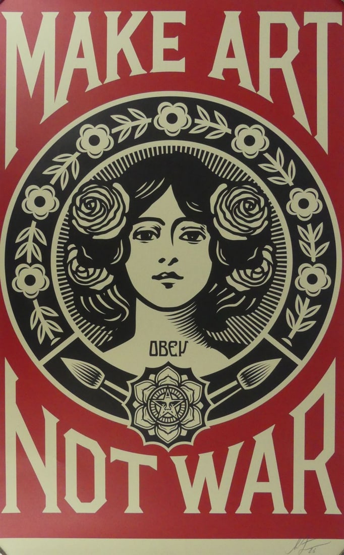 SHEPARD FAIREY 'MAKE ART NOT WAR' LITHO SIGNED (1 of 5)