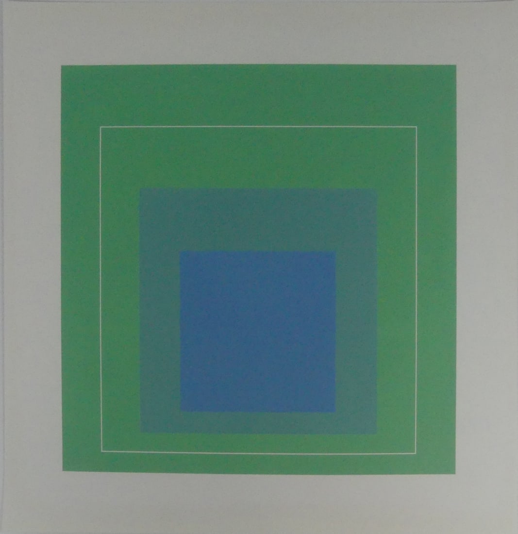 JOSEF ALBERS 'WHITE LINES SQUARES' LITHOGRAPH (1 of 4)