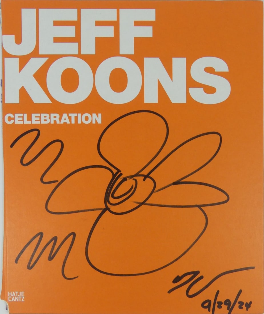 JEFF KOONS MARKER DRAWING ON BOOK COVER (1 of 5)