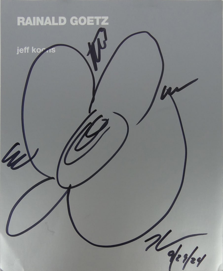 JEFF KOONS MARKER DRAWING ON BOOK PAGE (1 of 6)