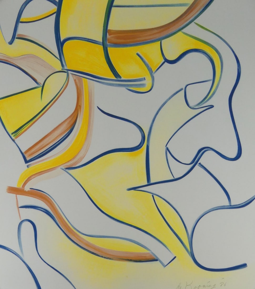 WILLEM DE KOONING 'UNTITLED' QUATRE LITHOGRAPHIES: Willem de Kooning 'Untitled' print in colors on wove paper from the Quatre Lithographies series. Signed and dated in the plate lower right. Sheet measures 28" x 24 1/2".