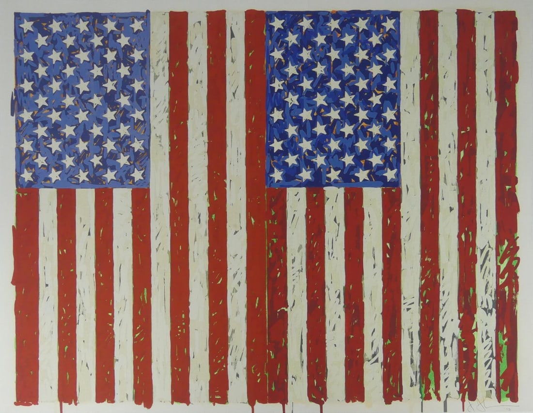 JASPER JOHNS 'DOUBLE AMERICAN FLAG' (1 of 6)
