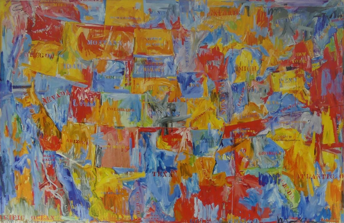 JASPER JOHNS 'MAP' OFFSET LITHOGRAPH - 2