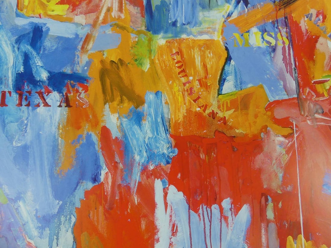 JASPER JOHNS 'MAP' OFFSET LITHOGRAPH - 5