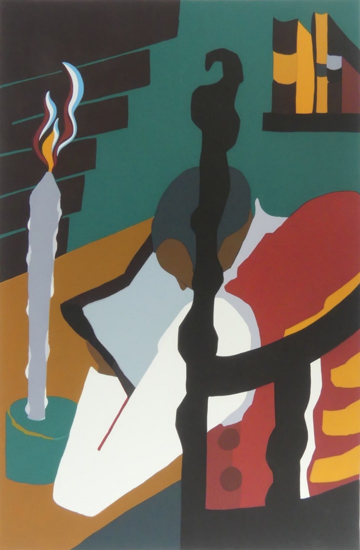 JACOB LAWRENCE 'CONTEMPLATION': Jacob Lawrence 'Contemplation' print in colors, aside from the edition of 120. Pencil signed lower right. Sheet measures 32" x 22".