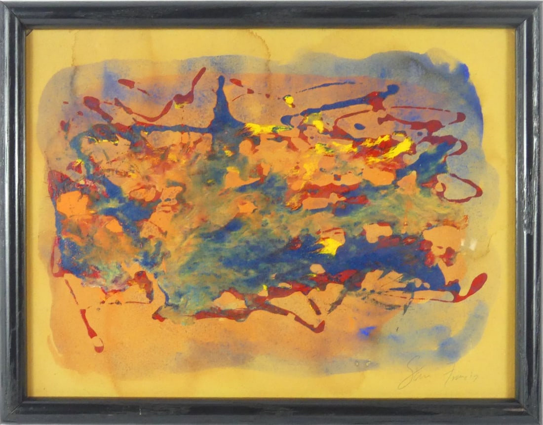 SAM FRANCIS (MANNER) ABSTRACT PAINTING ON PAPER (1 of 5)