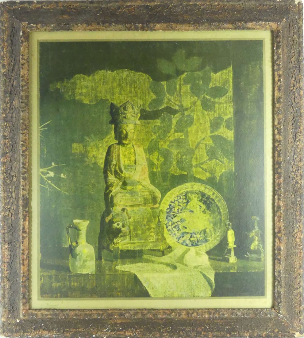 HOVSEP PUSHMAN 'MY GOLDEN YESTERDAY' FRAMED PRINT: Hovsep Pushman 'My Golden Yesterday' vintage framed print. Signed in the plate lower left. Viewable measures 24 3/4" x 22". Frame measures 31" x 27 3/4" x 1 1/2".