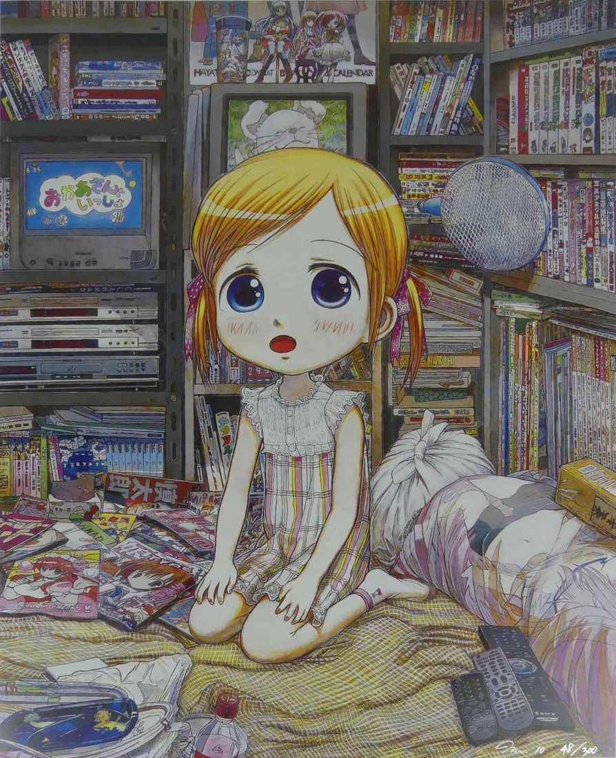 MR. 'MR.'S ROOM' LITHOGRAPH: Mr. (Japanese, b.1969) 'Mr.'s Room' offset lithograph in colors. Hand signed, dated 2010 and numbered 48/300 lower right. Sheet measures 22 5/8" x 18 1/4".