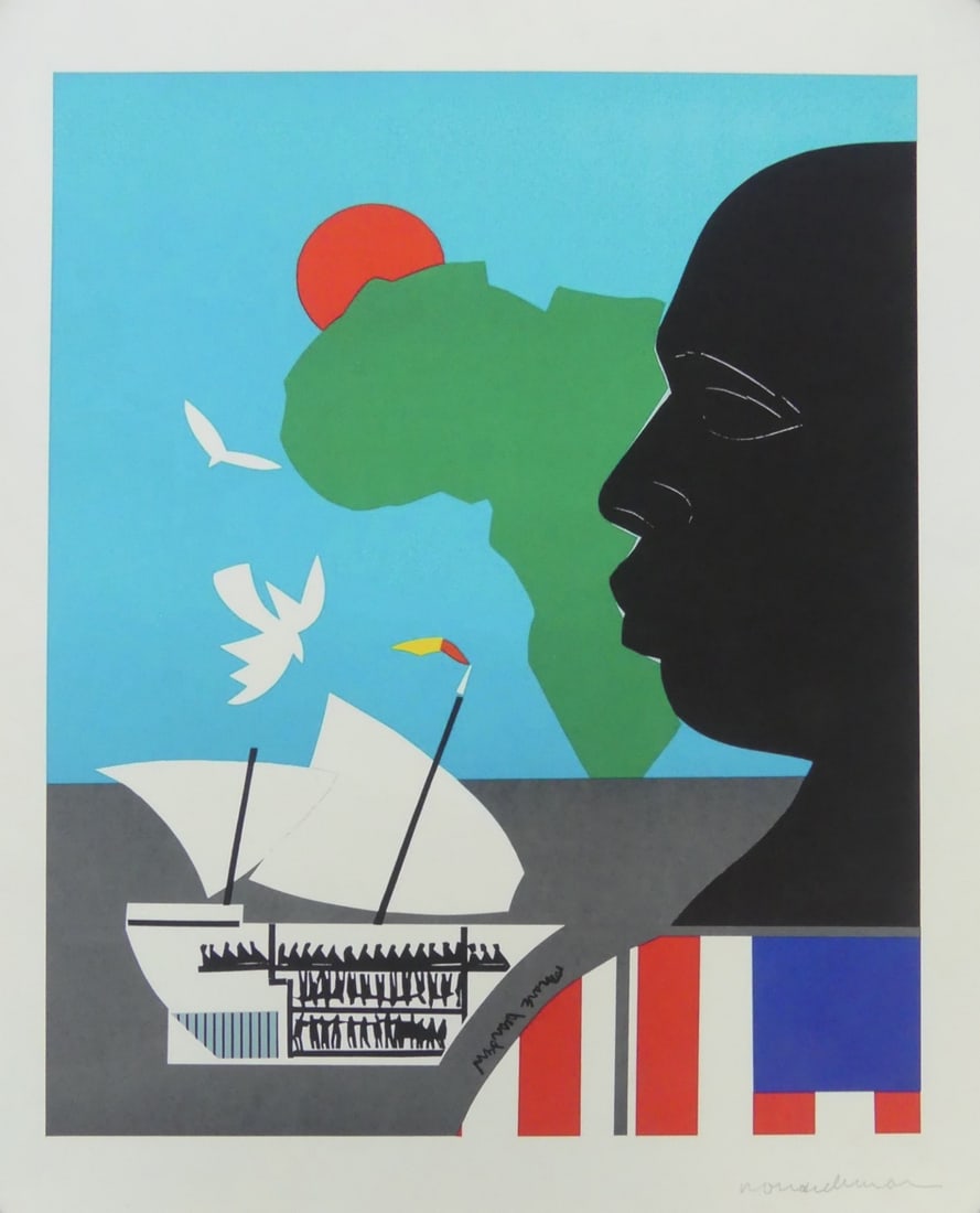 ROMARE BEARDEN 'ROOTS' COLOR LITHOGRAPH (1 of 7)