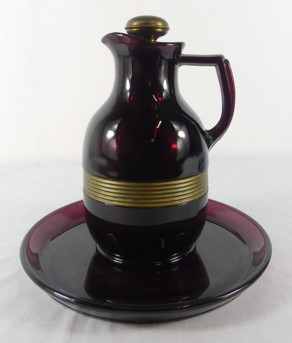 2pc AMERICAN THERMOS BOTTLE CO PITCHER & TRAY (1 of 8)