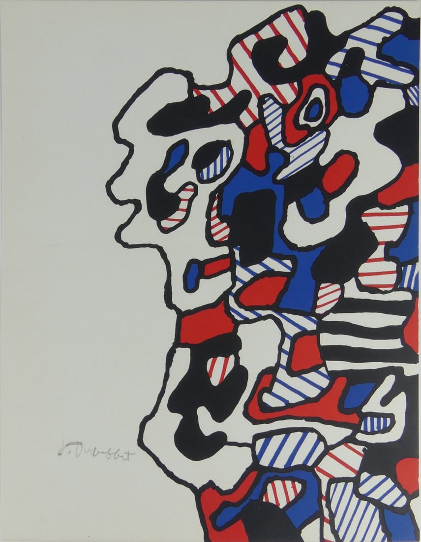 JEAN DUBUFFET SIGNED LITHOGRAPH ON CARDSTOCK (1 of 6)