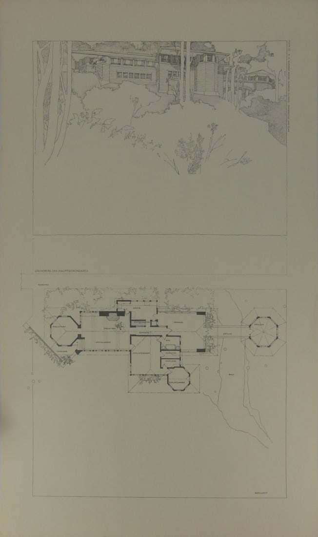FRANK LLOYD WRIGHT 'W.A. GLASNER HOUSE' PRINT (1 of 4)