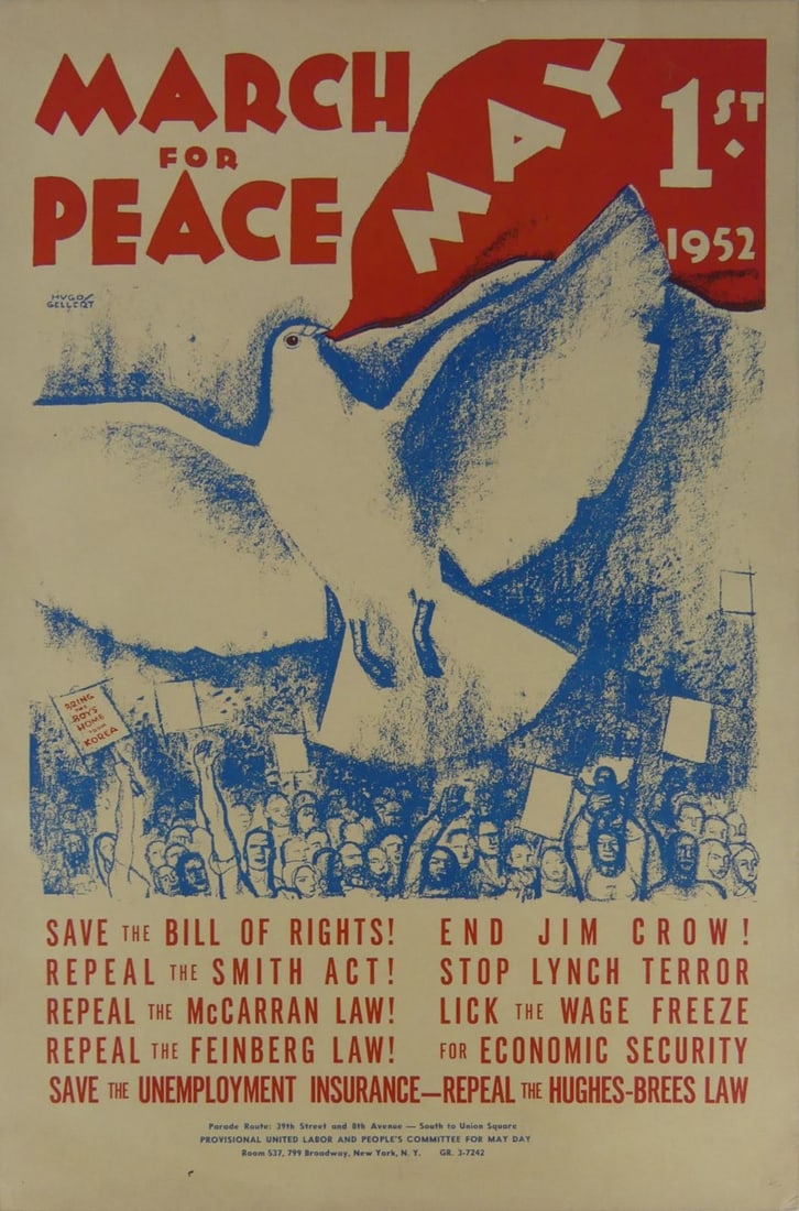MARCH FOR PEACE HUGO GELLERT POSTER (1 of 5)